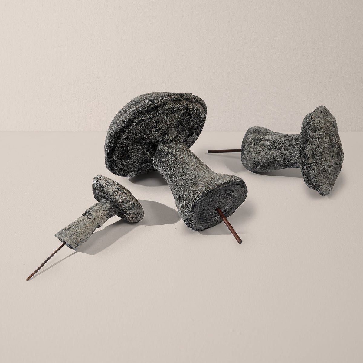 Cast Stone Aged Garden Mushroom Statue