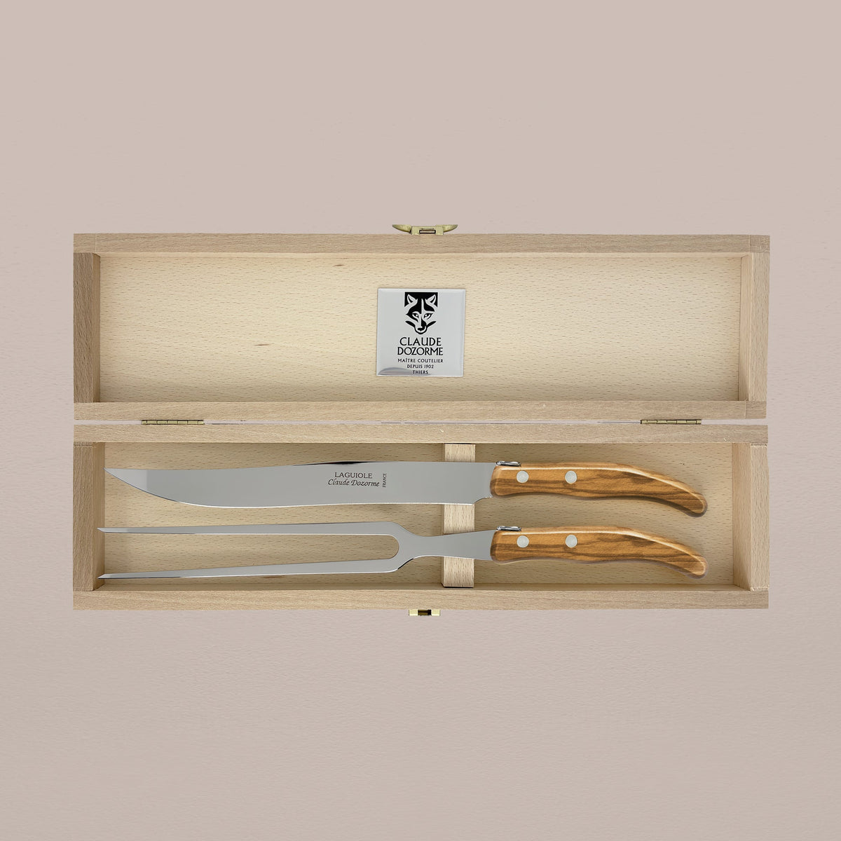 2-Piece Carving Knife Set - Olive Wood