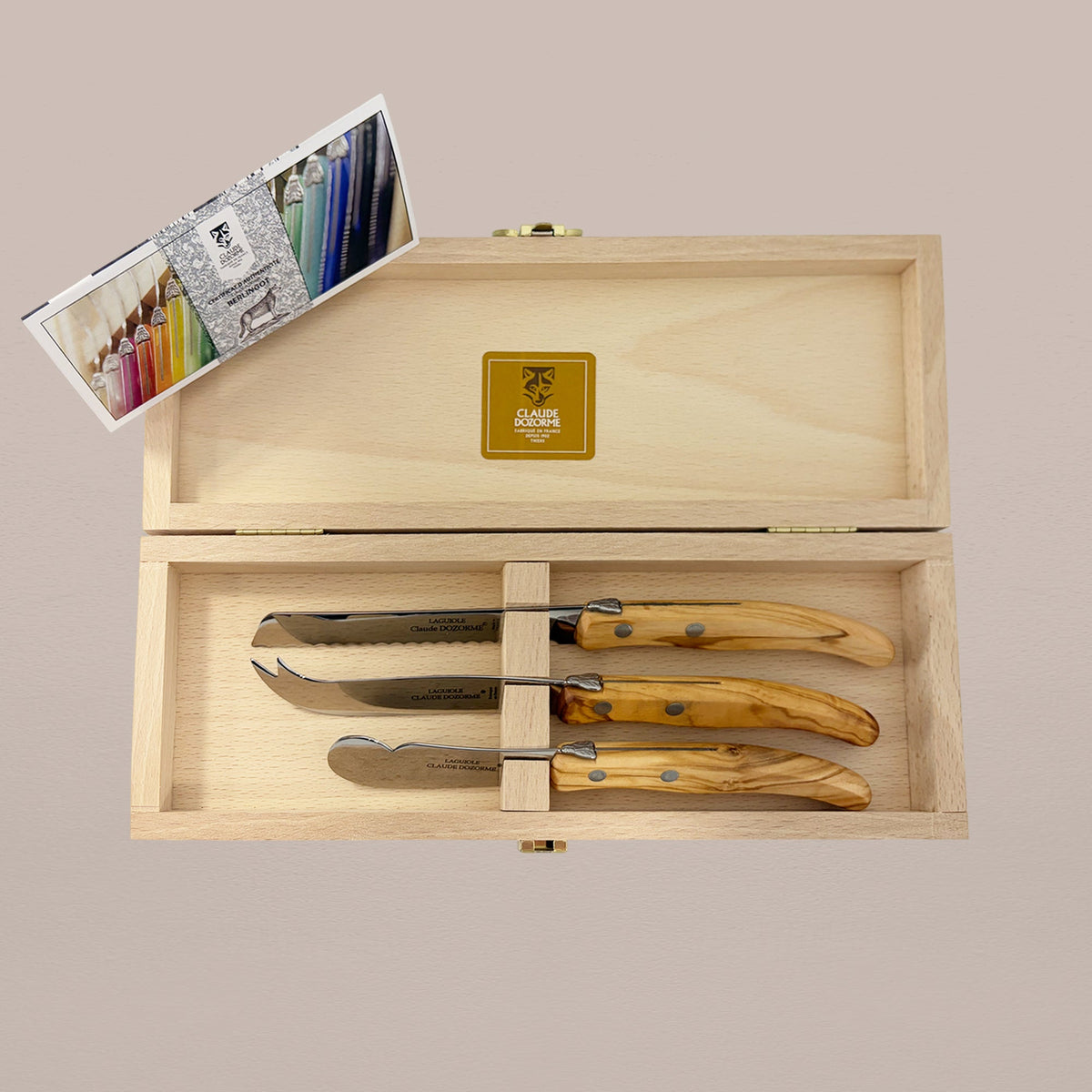 3-Piece Cheese Knife Set - Olive Wood