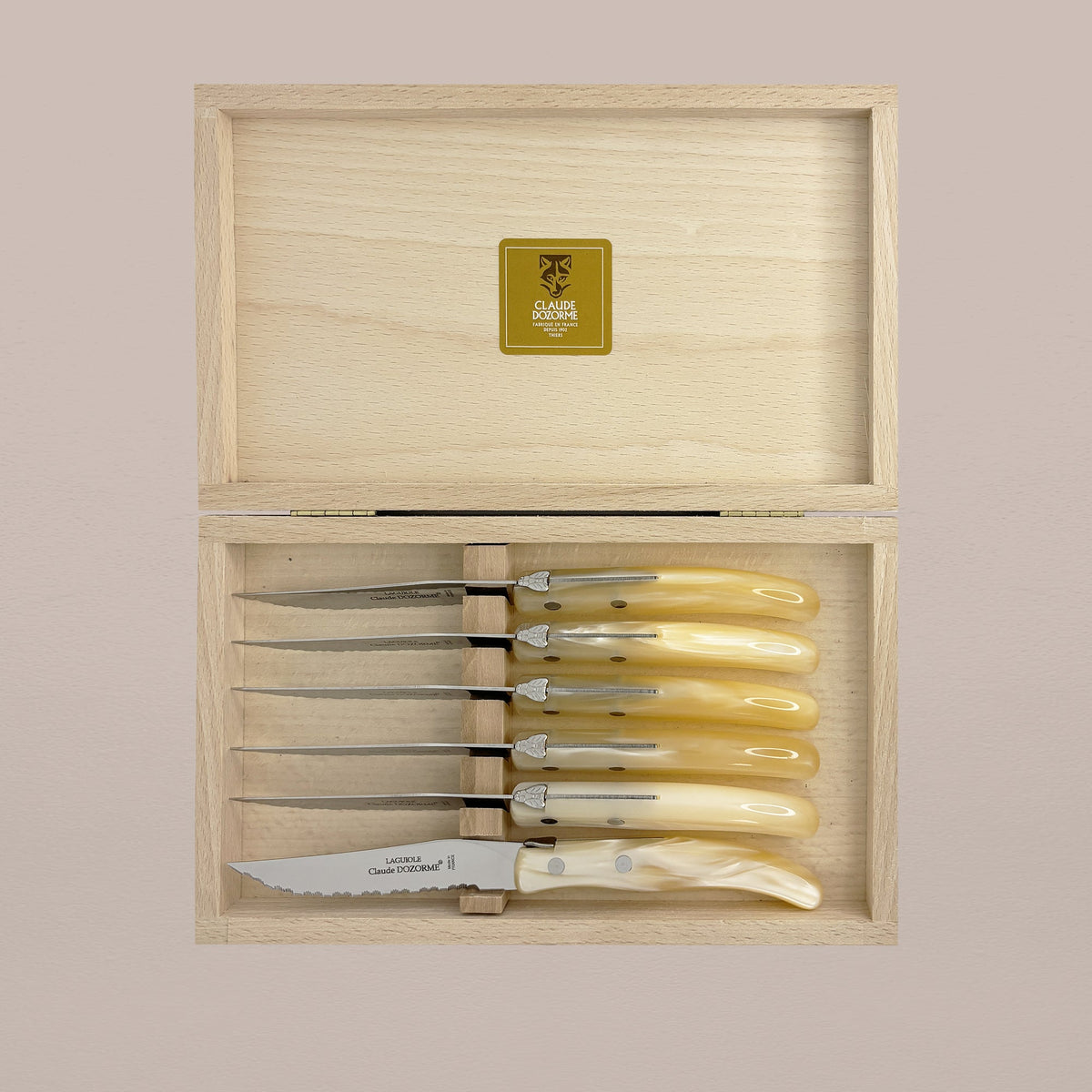 6-Piece Steak Knife Set - Natural Pearl