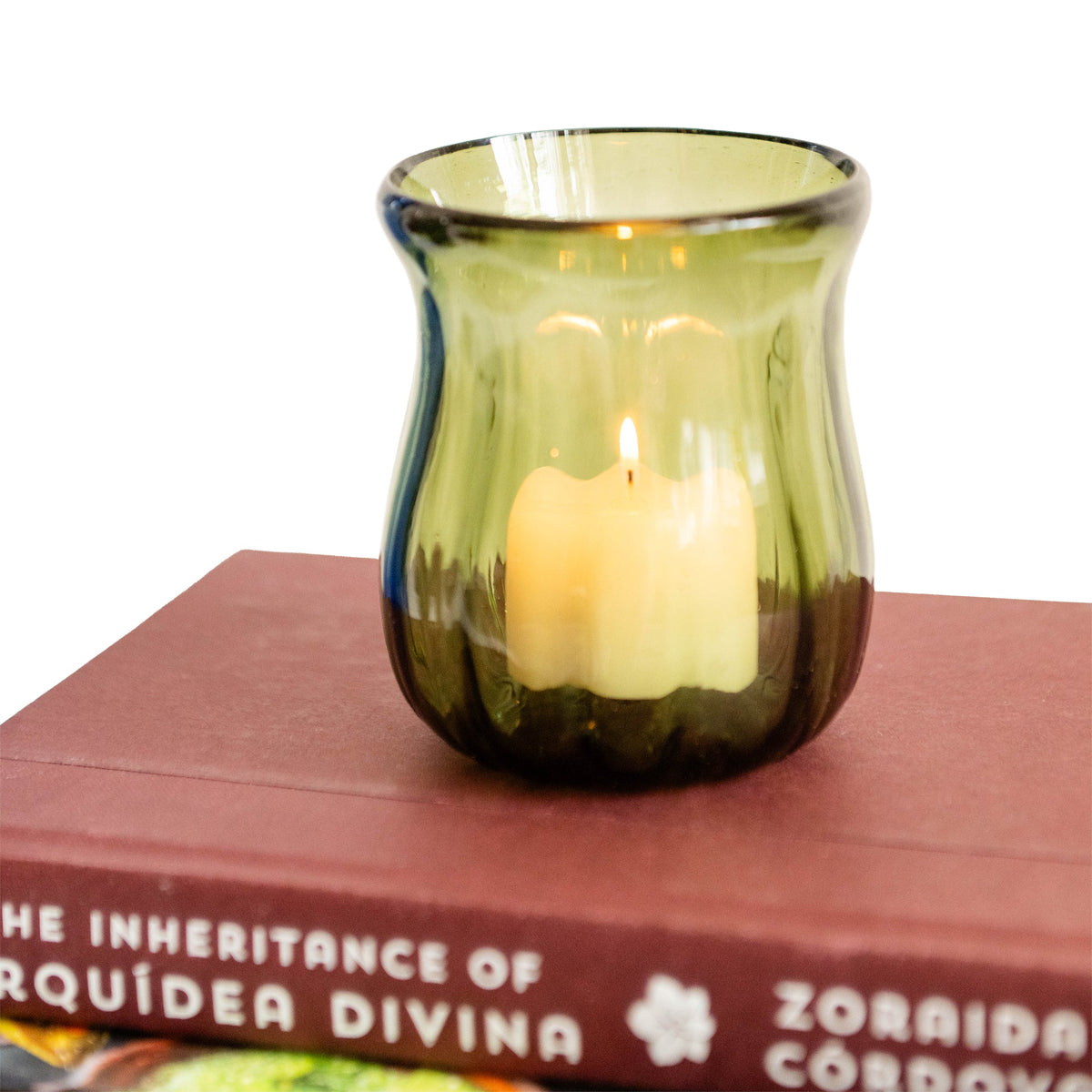 Glass Petal Hurricane Candle Lantern