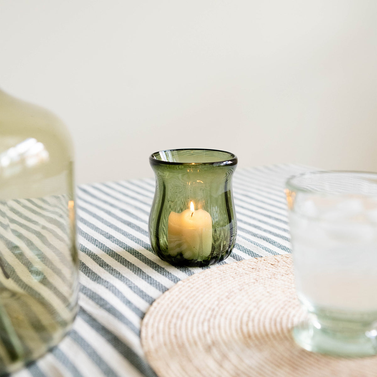 Glass Petal Hurricane Candle Lantern