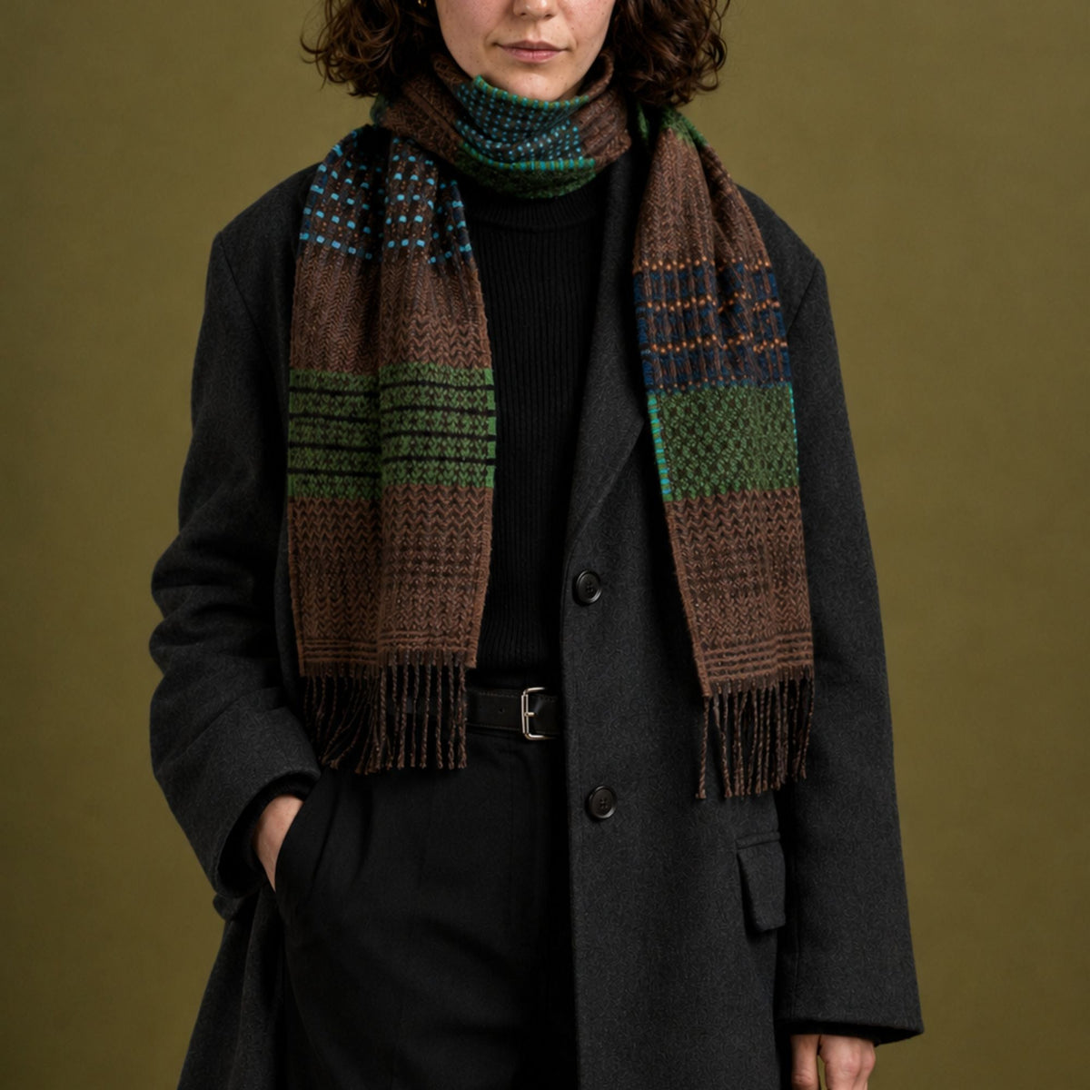Merino Lambswool Walton Scarf - Hedge