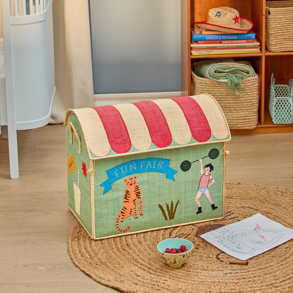 Raffia Storage House Basket - Fun Fair - Large
