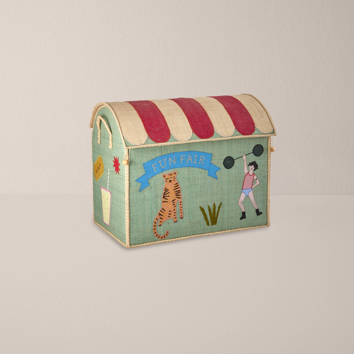 Raffia Storage House Basket - Fun Fair - Large