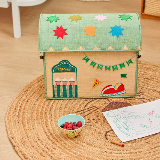 Raffia Storage House Basket - Fun Fair - Medium