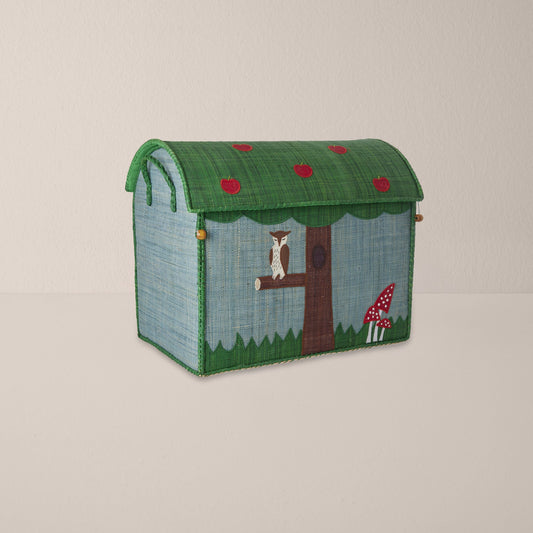 Raffia Storage House Basket - Happy Forest - Large
