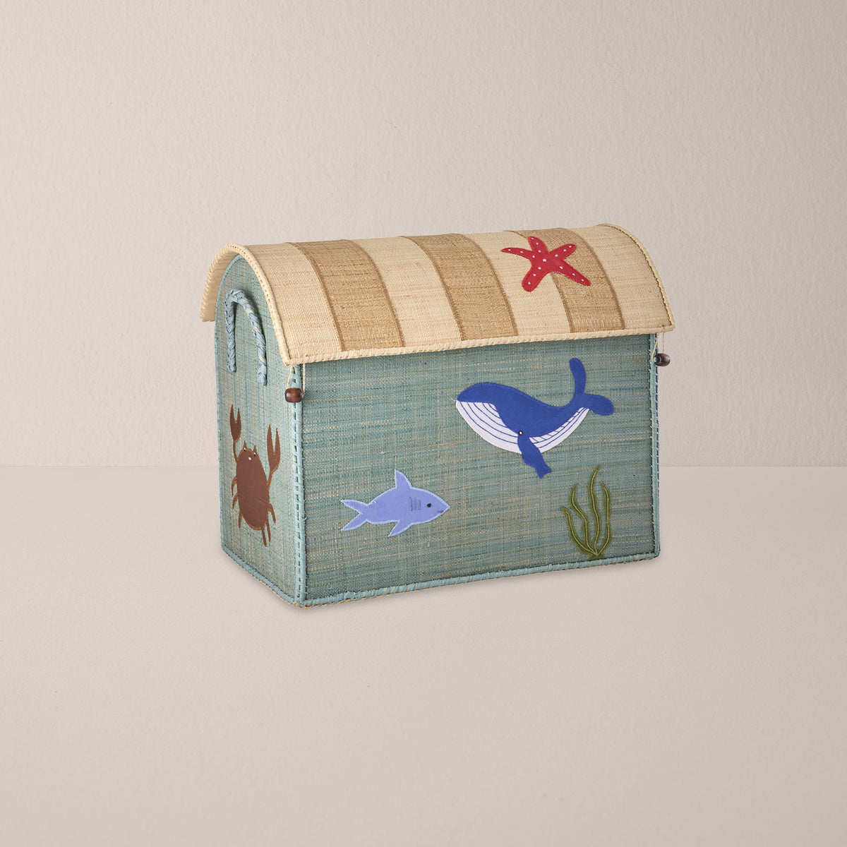 Raffia Storage House Basket - Ocean - Medium