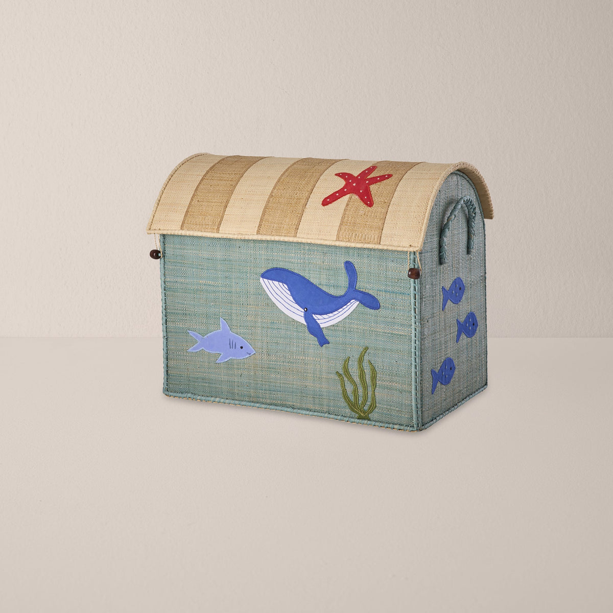 Raffia Storage House Basket - Ocean - Medium