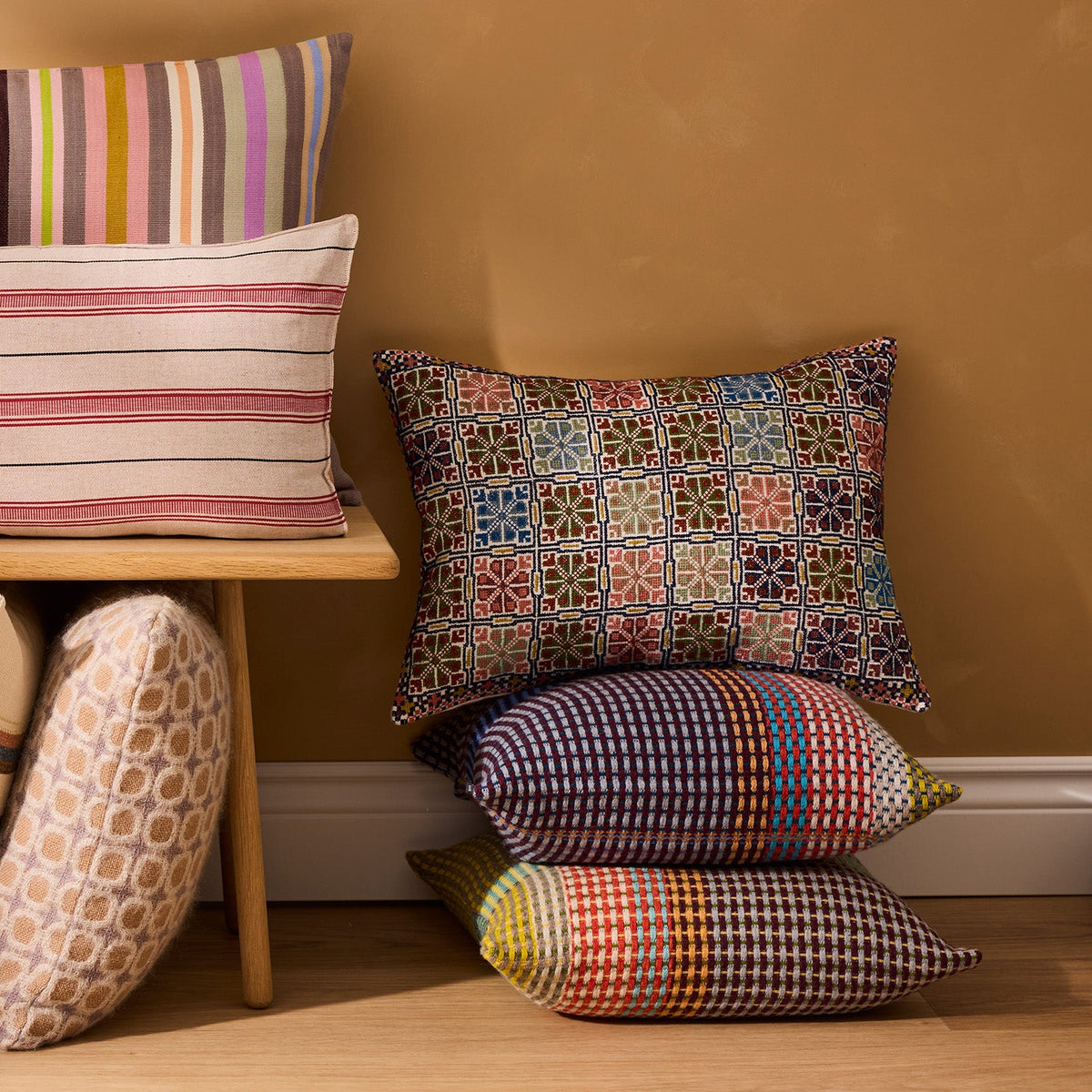 Moon of Ramallah Lumbar Cushion Cover - Red