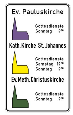 Gottesdienst-hinweisschild, SGD3 1250x750mm, 2mm, RA2