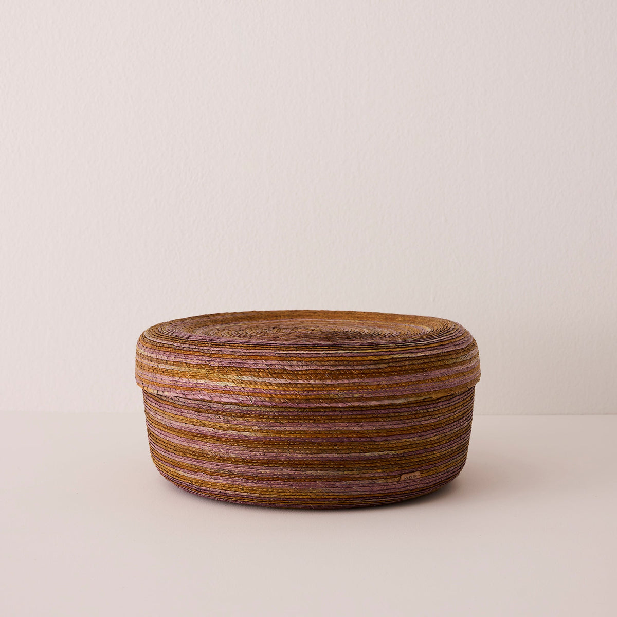 Round Woven Lidded Basket - Exclusive