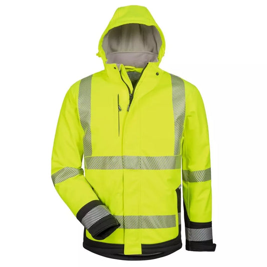 Wattierte Warnschutz-Softshelljacke