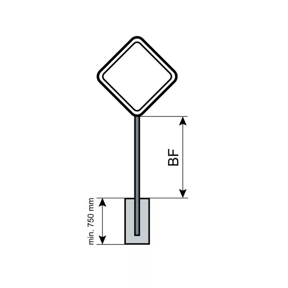 Rohrrahmen für Verkehrsschild Vorfahrtstraße