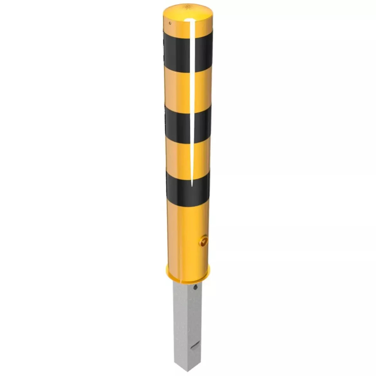 Absperrpfosten ø 152 x 3,2 mm, schwarz - gelb
