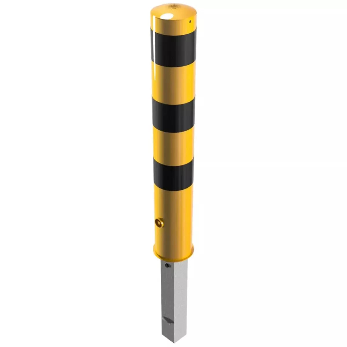 Absperrpfosten ø 152 x 3,2 mm, schwarz - gelb