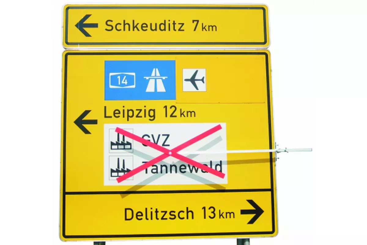 Auskreuzvorrichtung für Wegweiser