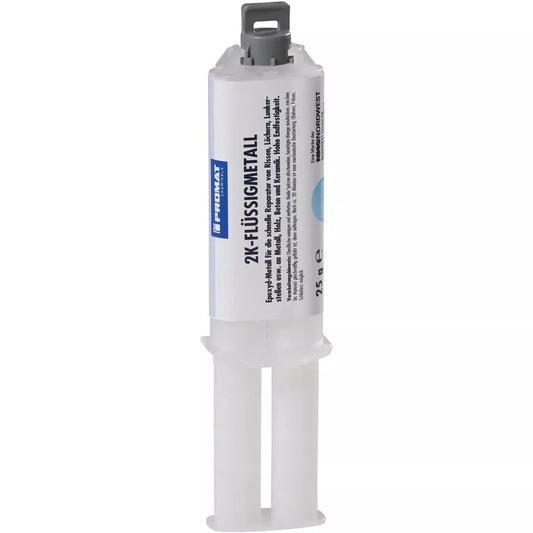 2K-Epoxyd-Flüssigmetall, Inhalt 25 g, temperaturbeständig bis +120 Grad C, Zwillingsspritze, Doppelspritze