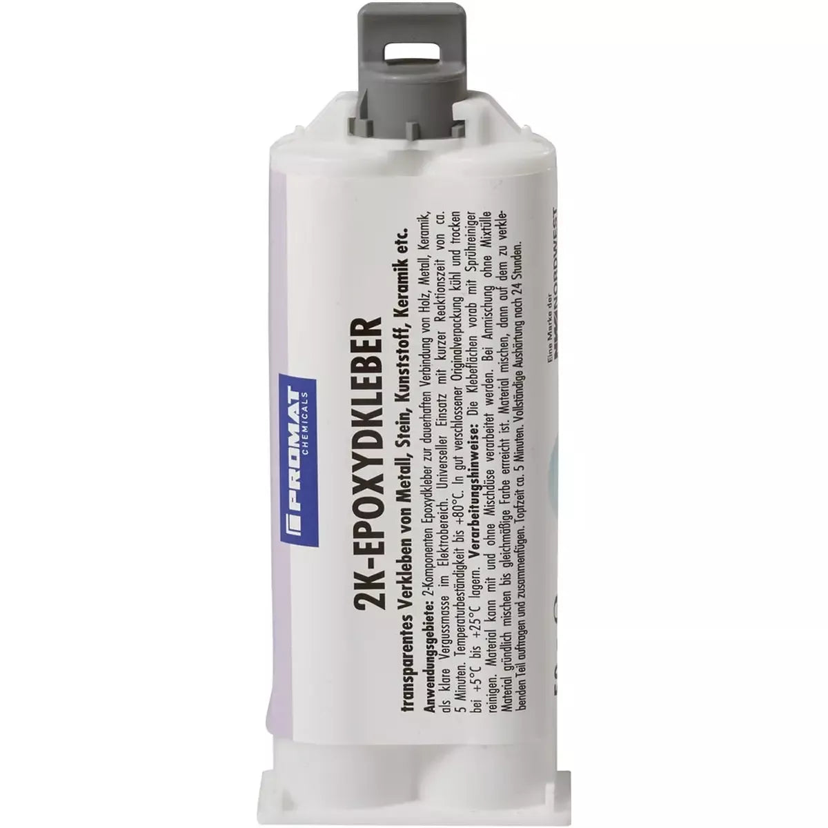 2K-Epoxydkleber, Inhalt 50 g, temperaturbeständig bis +80 Grad C, für Metall/Holz/Kunststoff/Stein, Doppelspritze