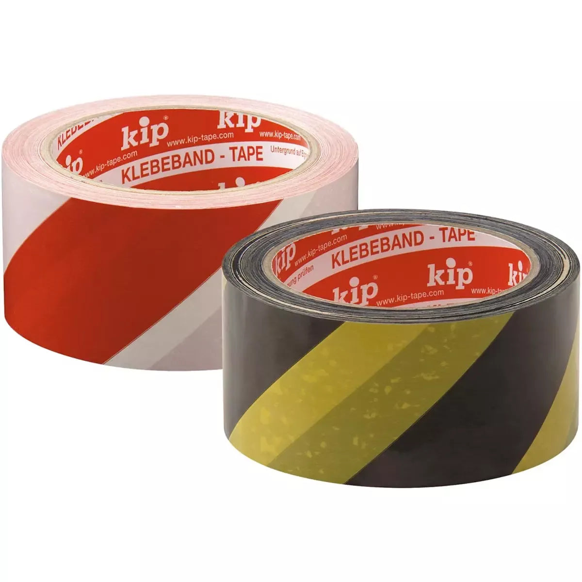 Kip 339 PVC Warnband Schwarz-Gelb, 50 mm x 66 m