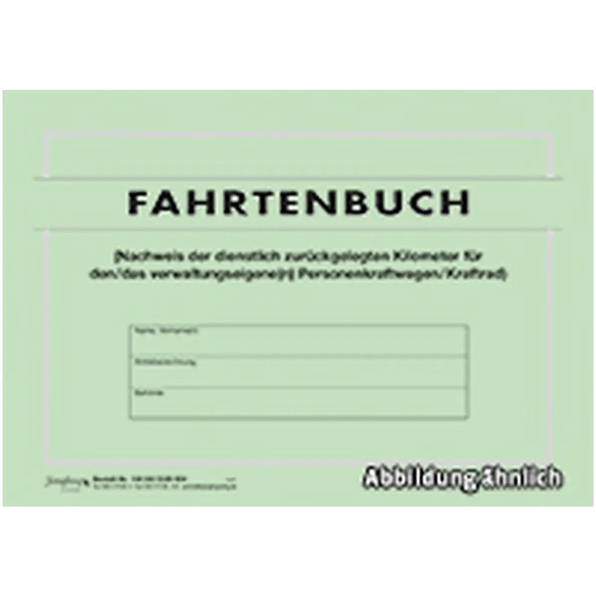 Fahrtenbuch verwaltungseigenes Fahrzeug, DIN A5 48-seitig, grün, 1 Heft