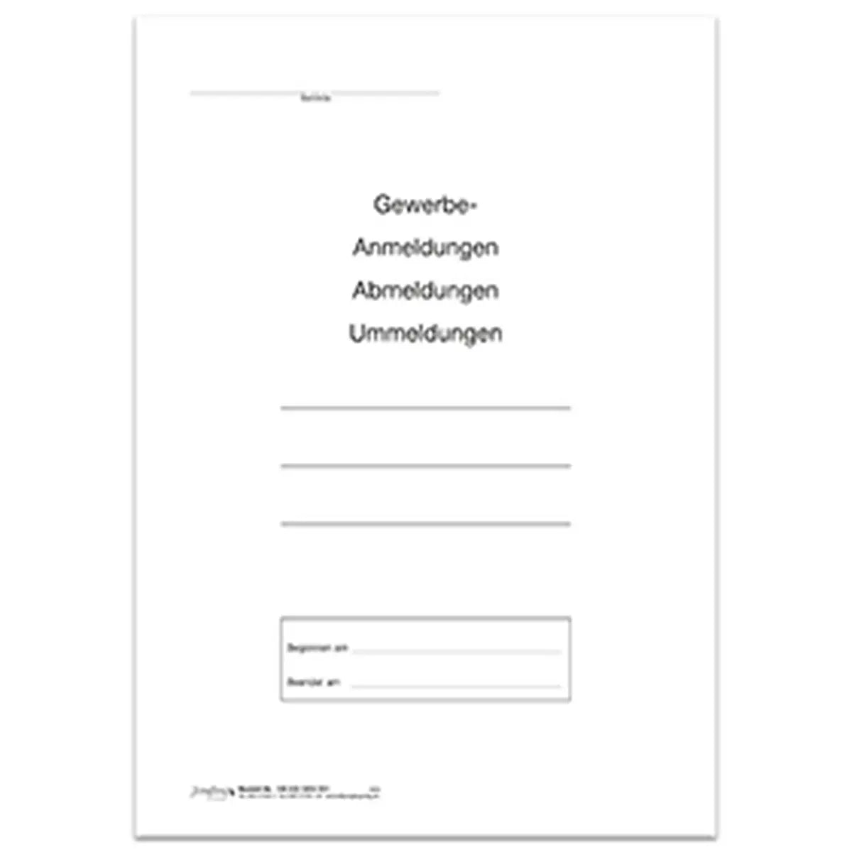 Gewerbebuch - Titelbogen, A4 4-seitig