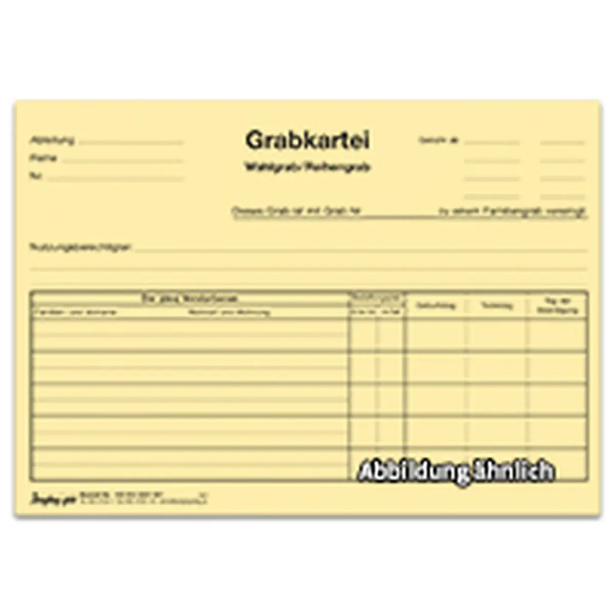 Grabkarteikarte, A5, zweiseitig, chamois