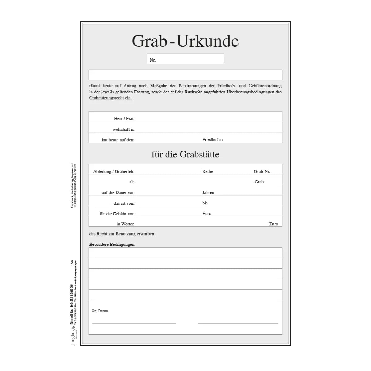 Graburkunde A4