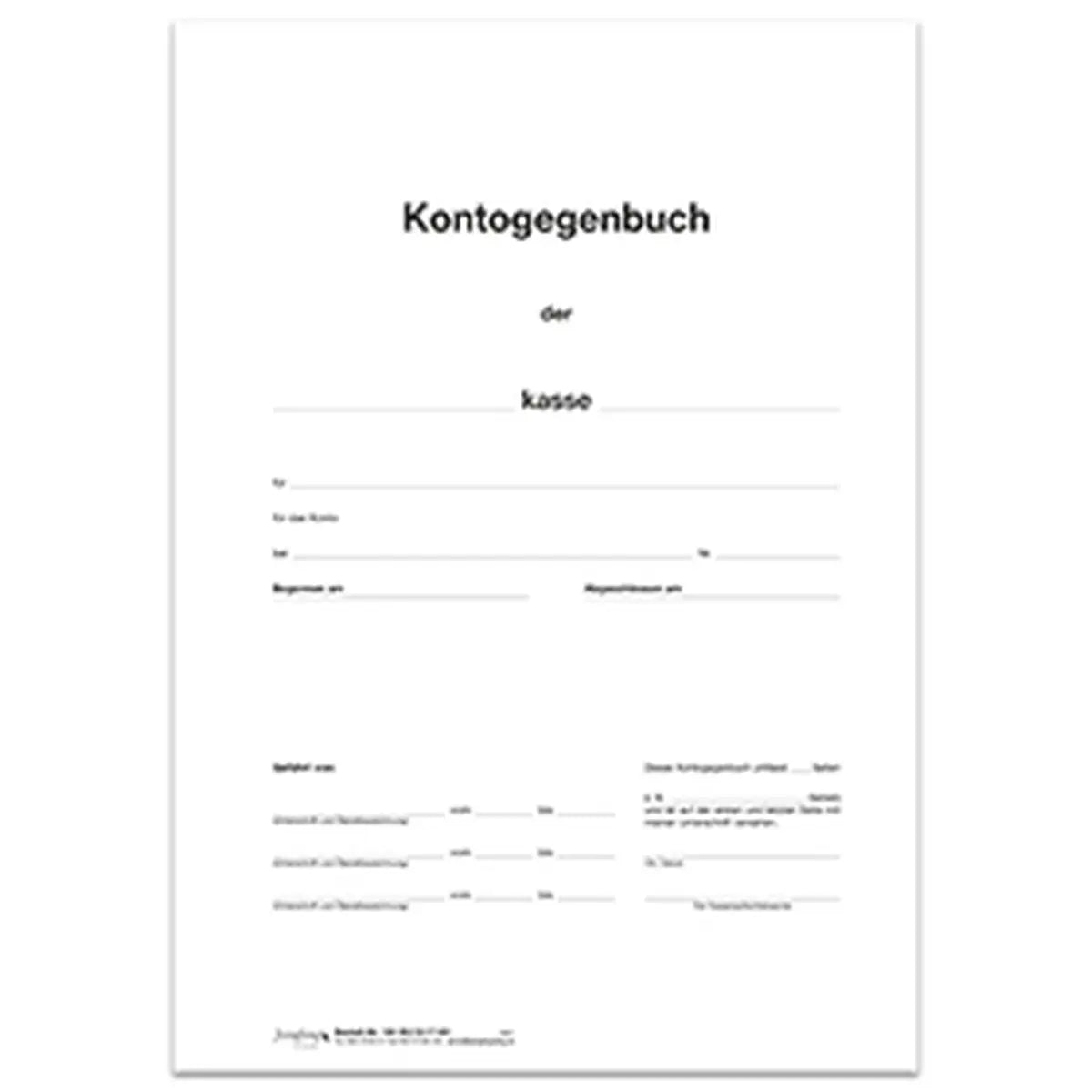 Kontogegenbuch 2-spaltig - Titelbogen, DIN A4 4-seitig