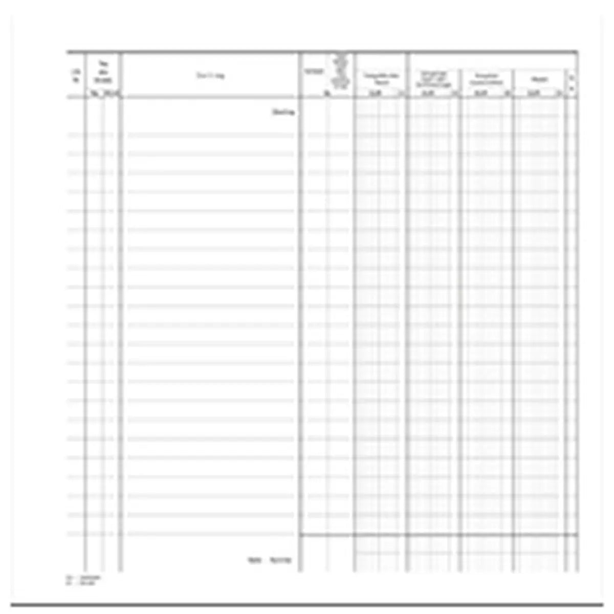 Kontogegenbuch 4-spaltig - Einlagebogen, Sonderformat 4-seitig