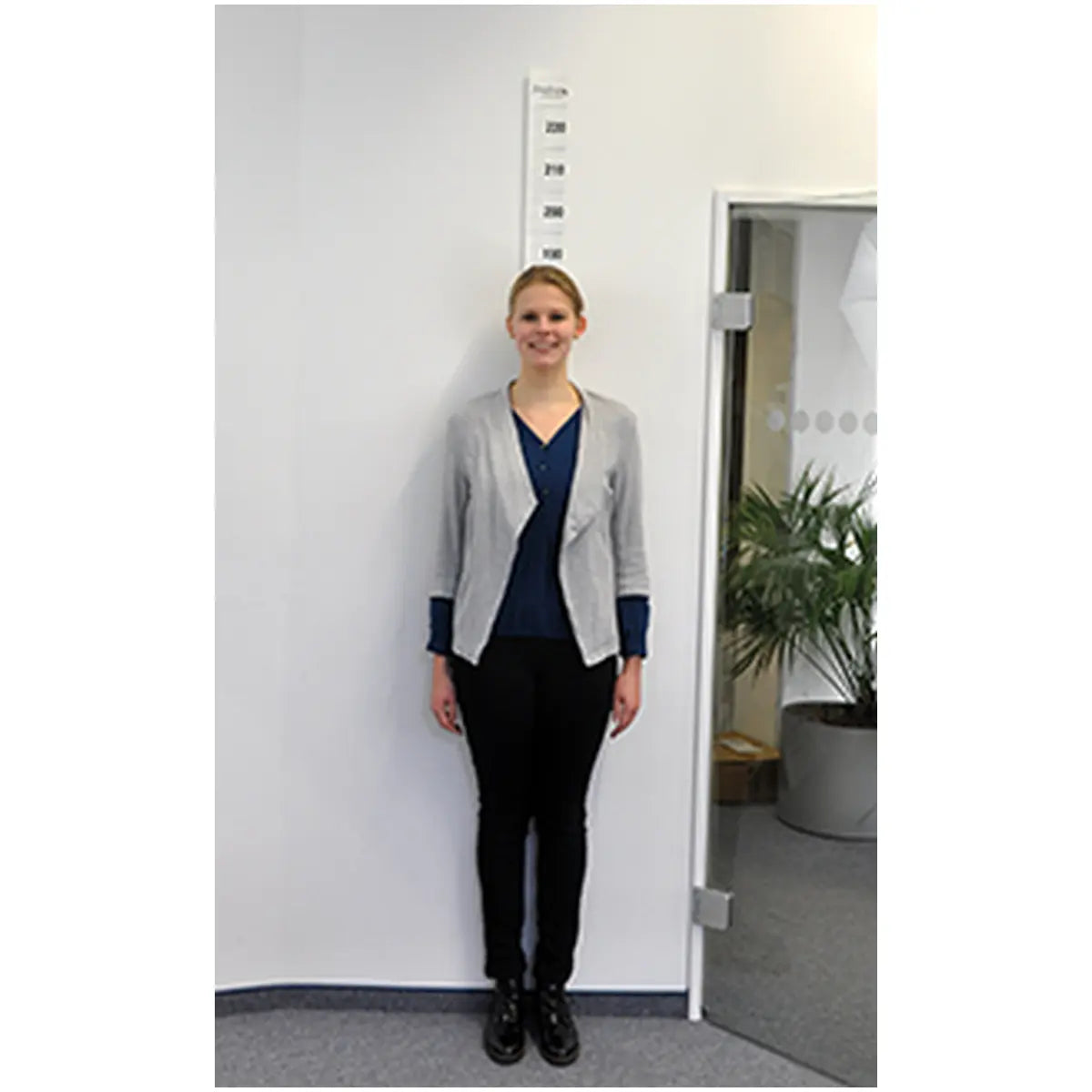 Messleiste zur Körpergrößenermittlung XL, Skala 60-220 cm, selbstklebend zur Wandanbringung, 1Rolle