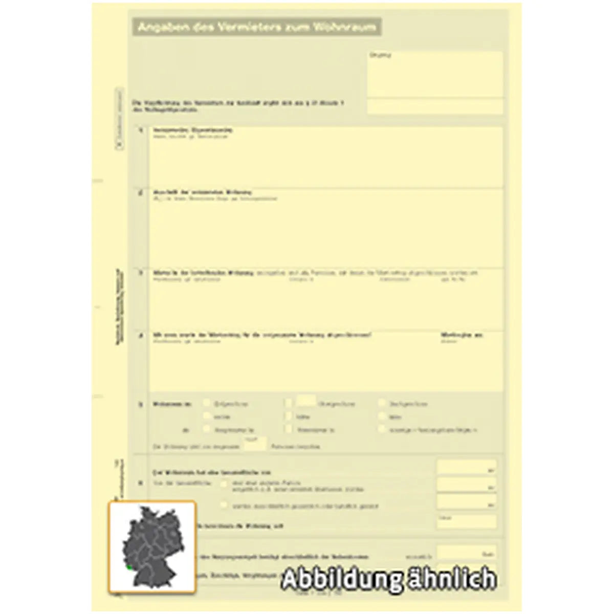 Mietbescheinigung, A4-