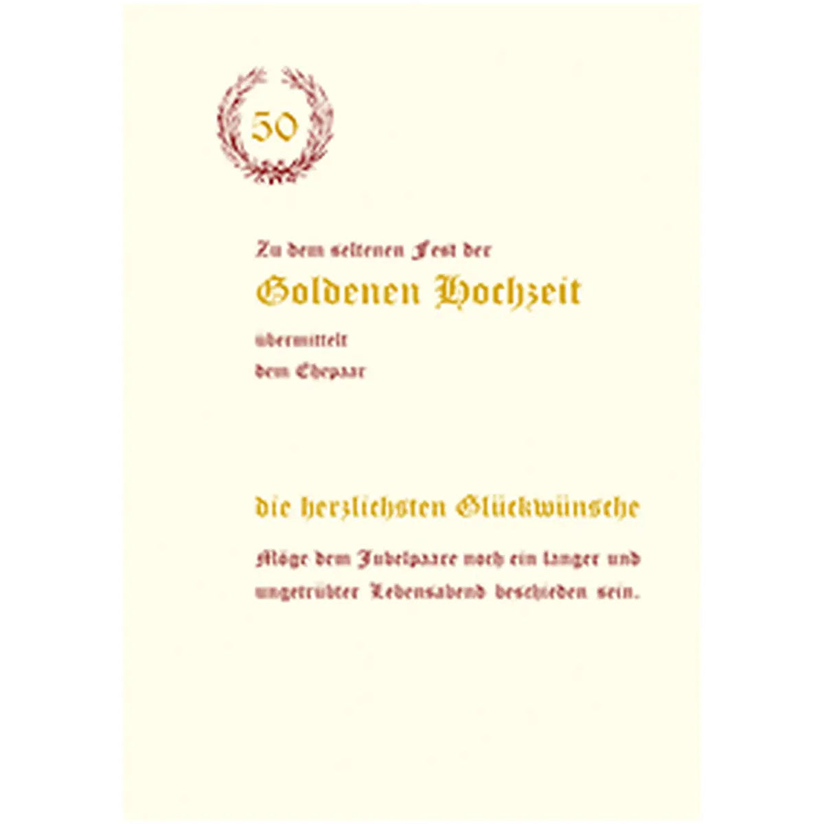 Urkunde Goldene Hochzeit