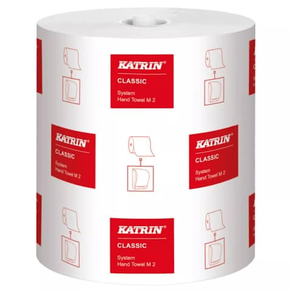 Rollenhandtuch Classic System M2 weiß 2-lagig 6 x 160 m KATRIN 460102