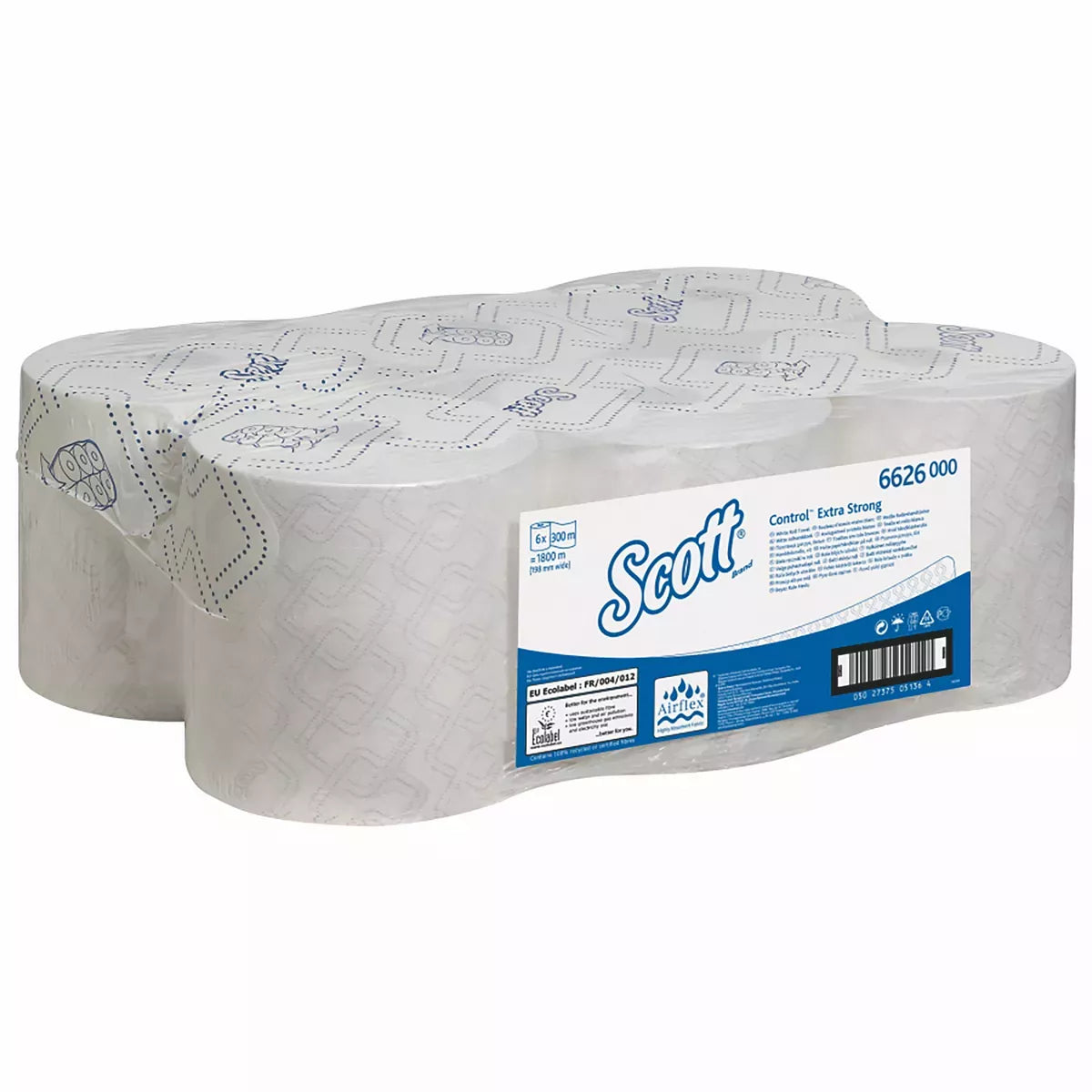 Rollenhandtuchspender-Set mit 6 RL Scott Essential Rollenhandtuch 1-lagig extra Strong (300 Meter pro Rolle)