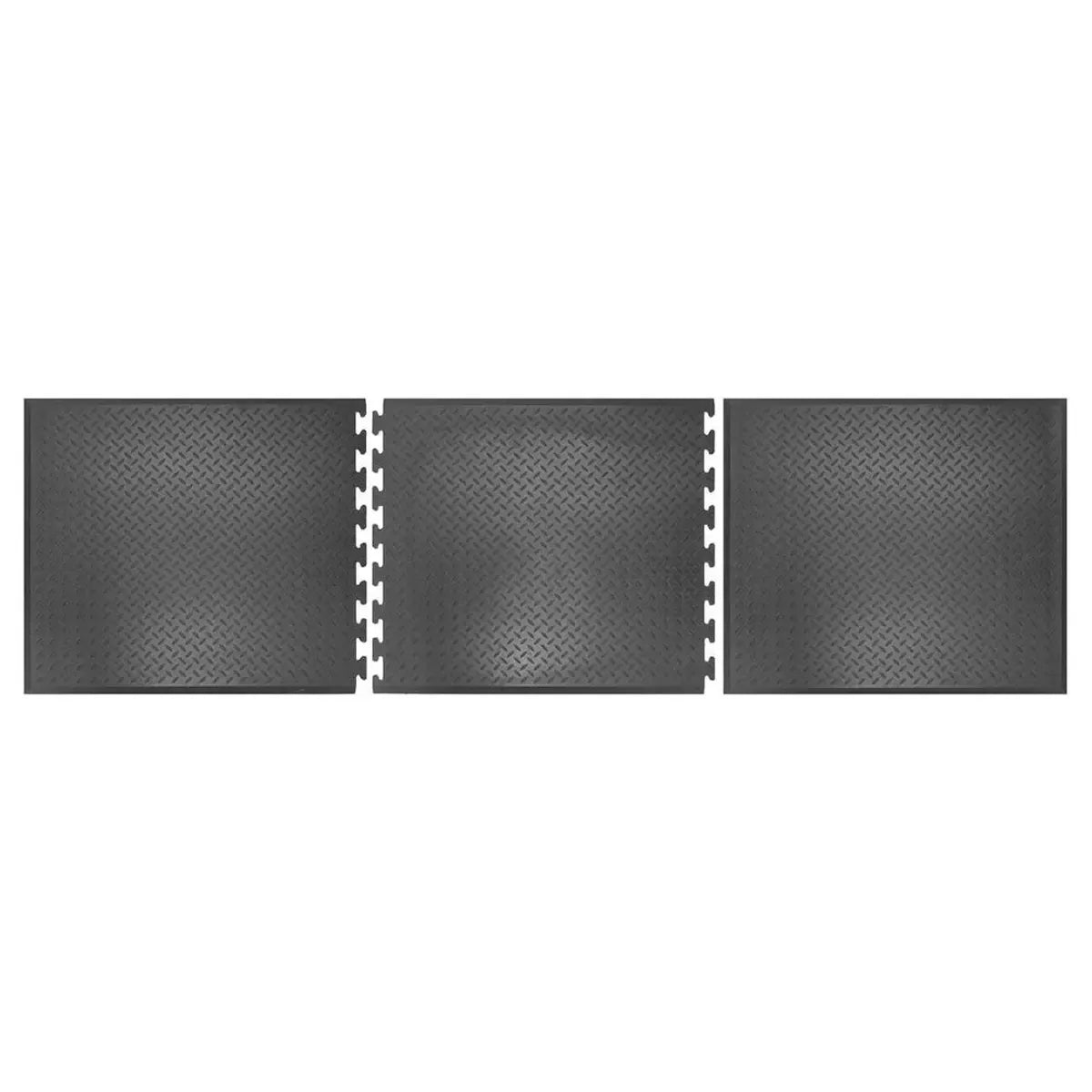 Arbeitplatzmatte aus SBR/NBR-Gummii, Endstück, LxB 700x800 mm, Stärke 12,5 mm, R9, schwarz