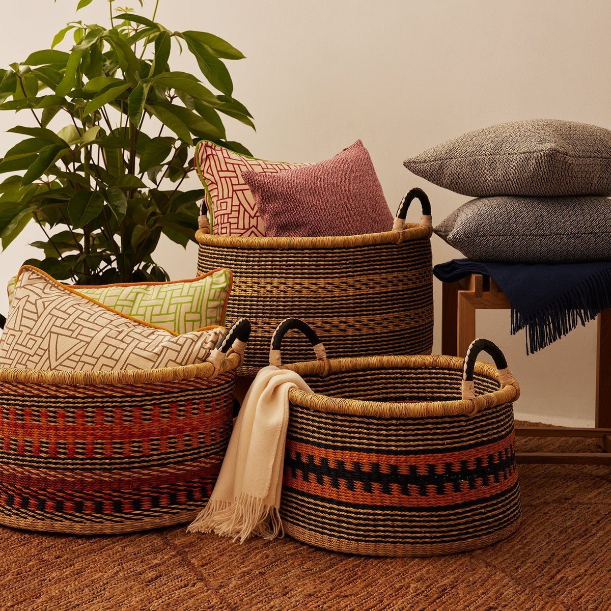 Large Woven Short Basket