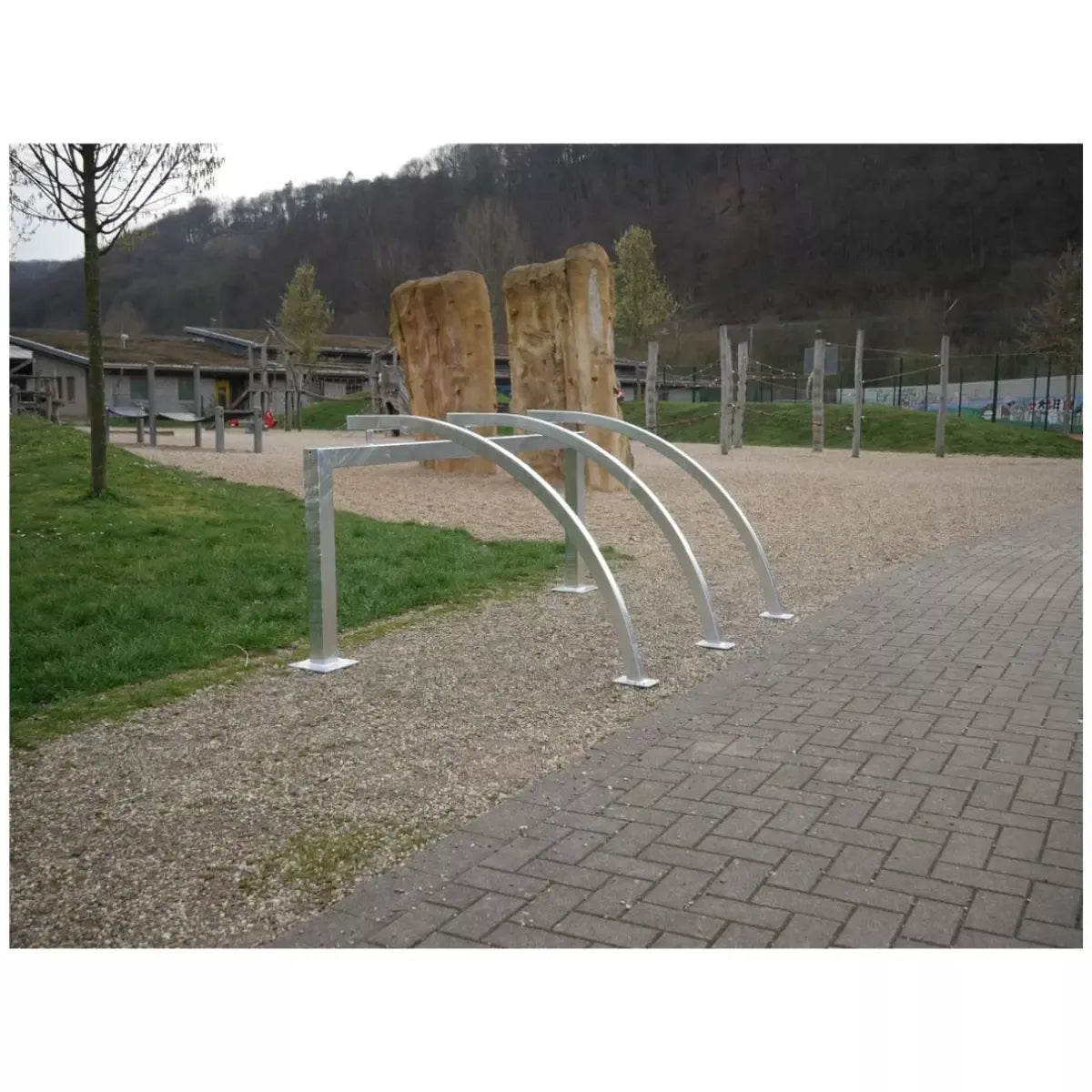 Fahrradanlehnbügel als Reihenanlage
