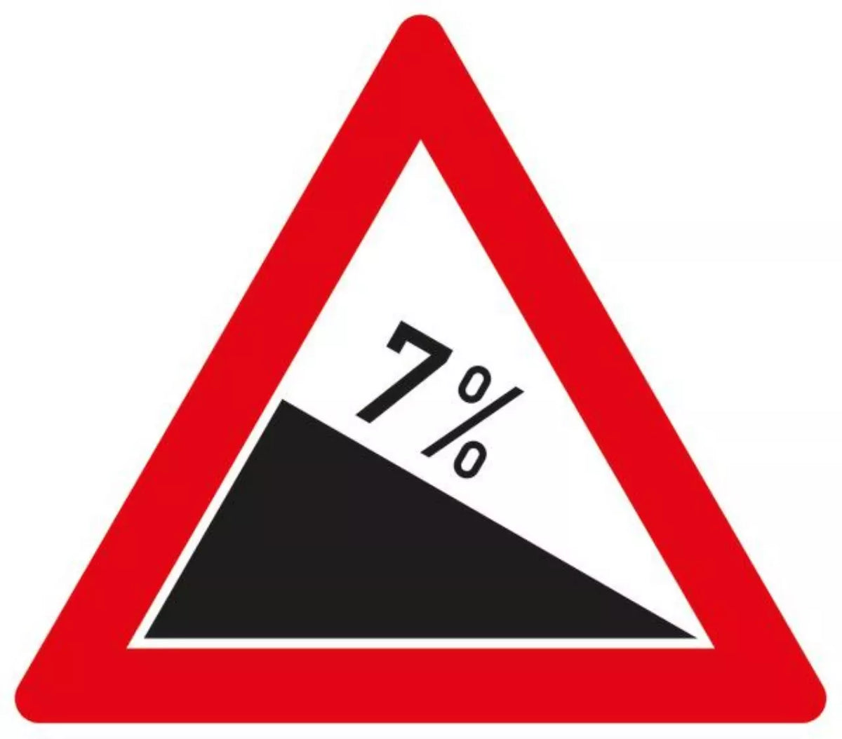 Verkehrszeichen VZ108-7 Gefälle 7%