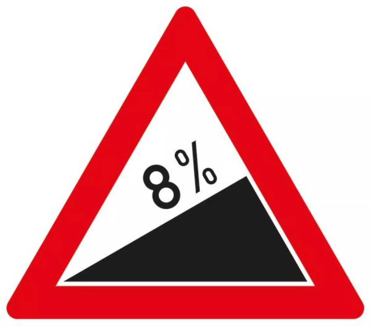 Verkehrszeichen VZ110-8 Steigung 8%