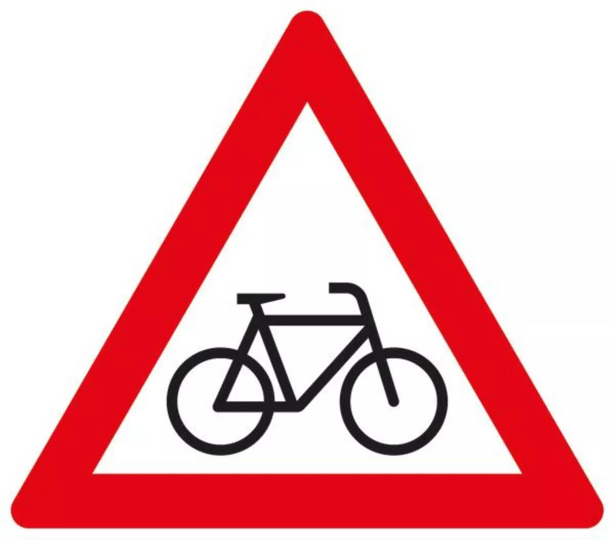 Verkehrszeichen VZ138-20 Radverkehr, Aufstellung links