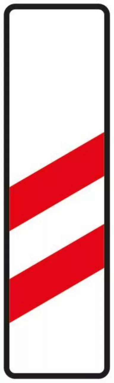 Verkehrszeichen VZ159-10 Zweistreifige Bake – Aufstellung rechts