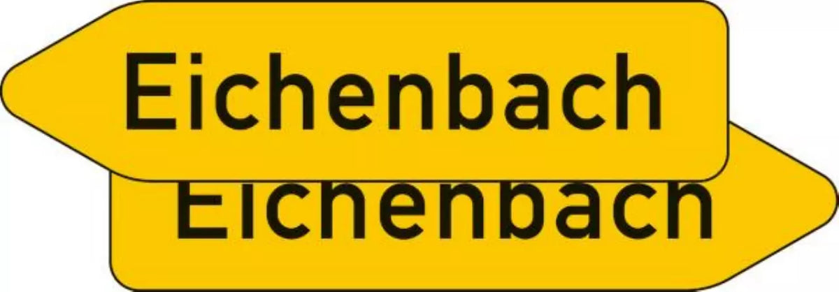 Verkehrszeichen VZ419-40 Pfeilwegweiser auf sonstigen Straßen mit geringerer Verkehrsbedeutung, doppelseitig - 200x750x2mm RA1