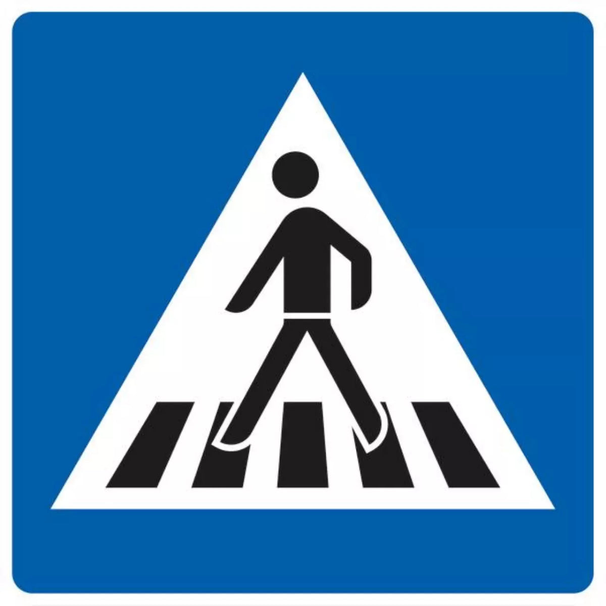 Verkehrszeichen VZ350-10 Fußgängerüberweg, Aufstellung rechts