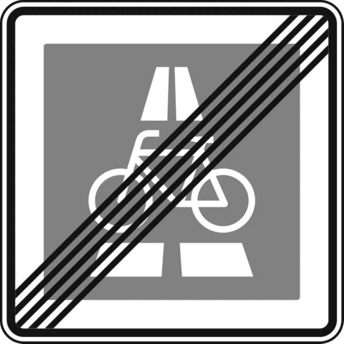 Verkehrszeichen VZ350.2 Ende des Radschnellwegs