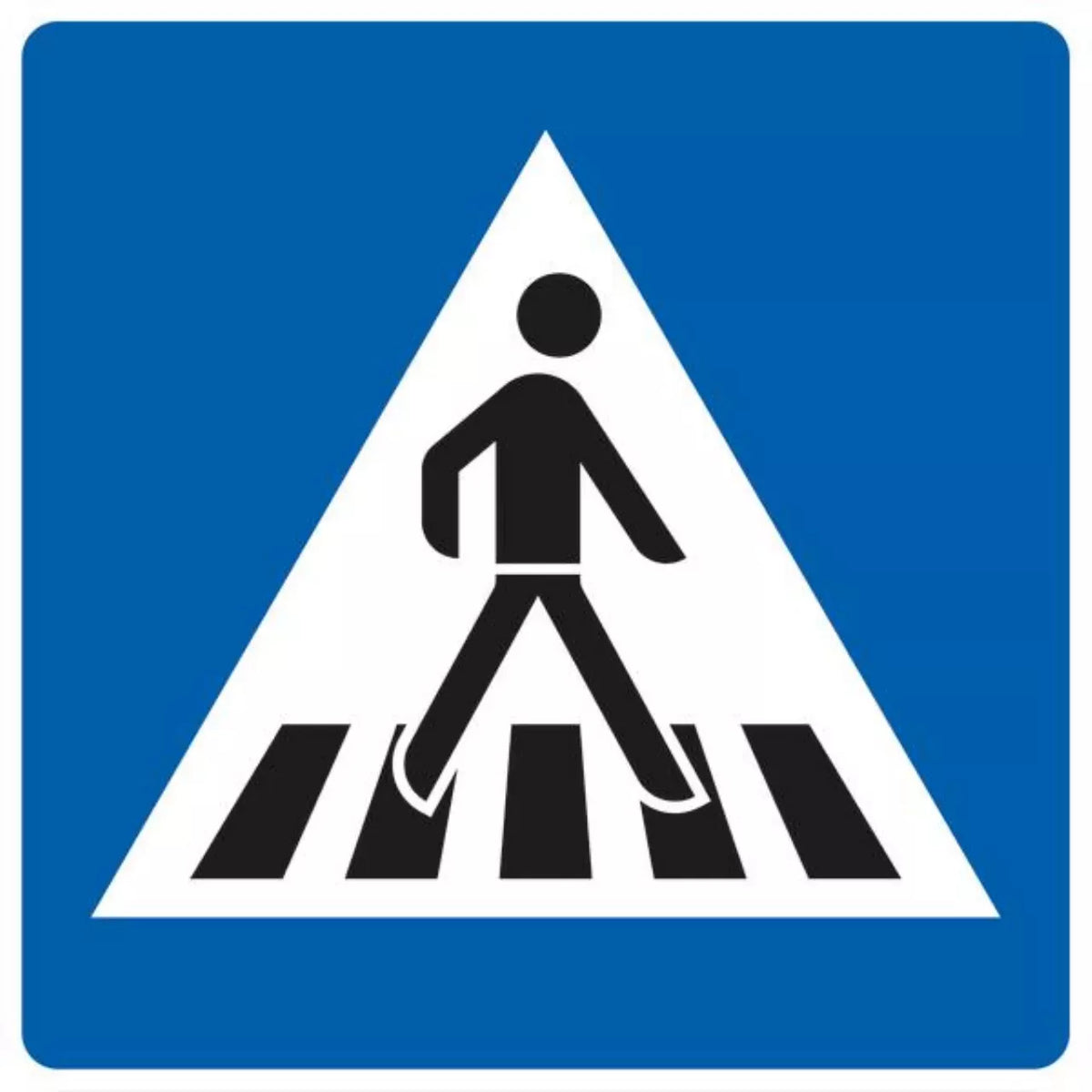 Verkehrszeichen VZ350-20 Fußgängerüberweg, Aufstellung links