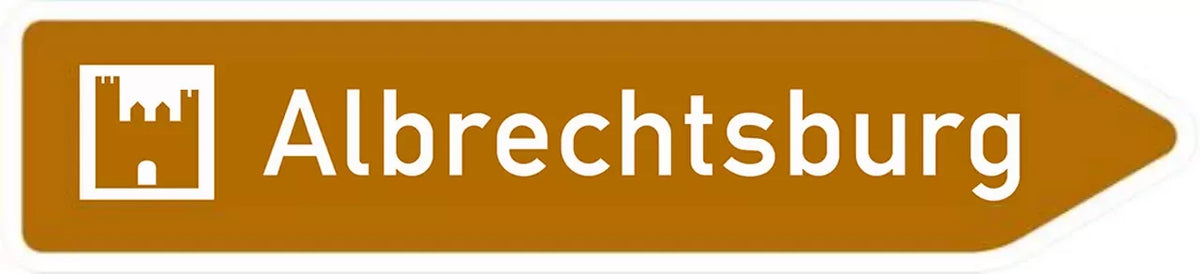 Verkehrszeichen VZ386.1-22 Touristischer Hinweis als Wegweiser – Pfeilwegweiser rechtsweisend