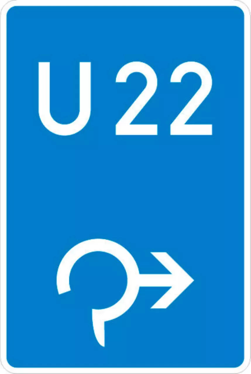 Verkehrszeichen VZ460-23 Bedarfsumleitung im Kreisverkehr rechts