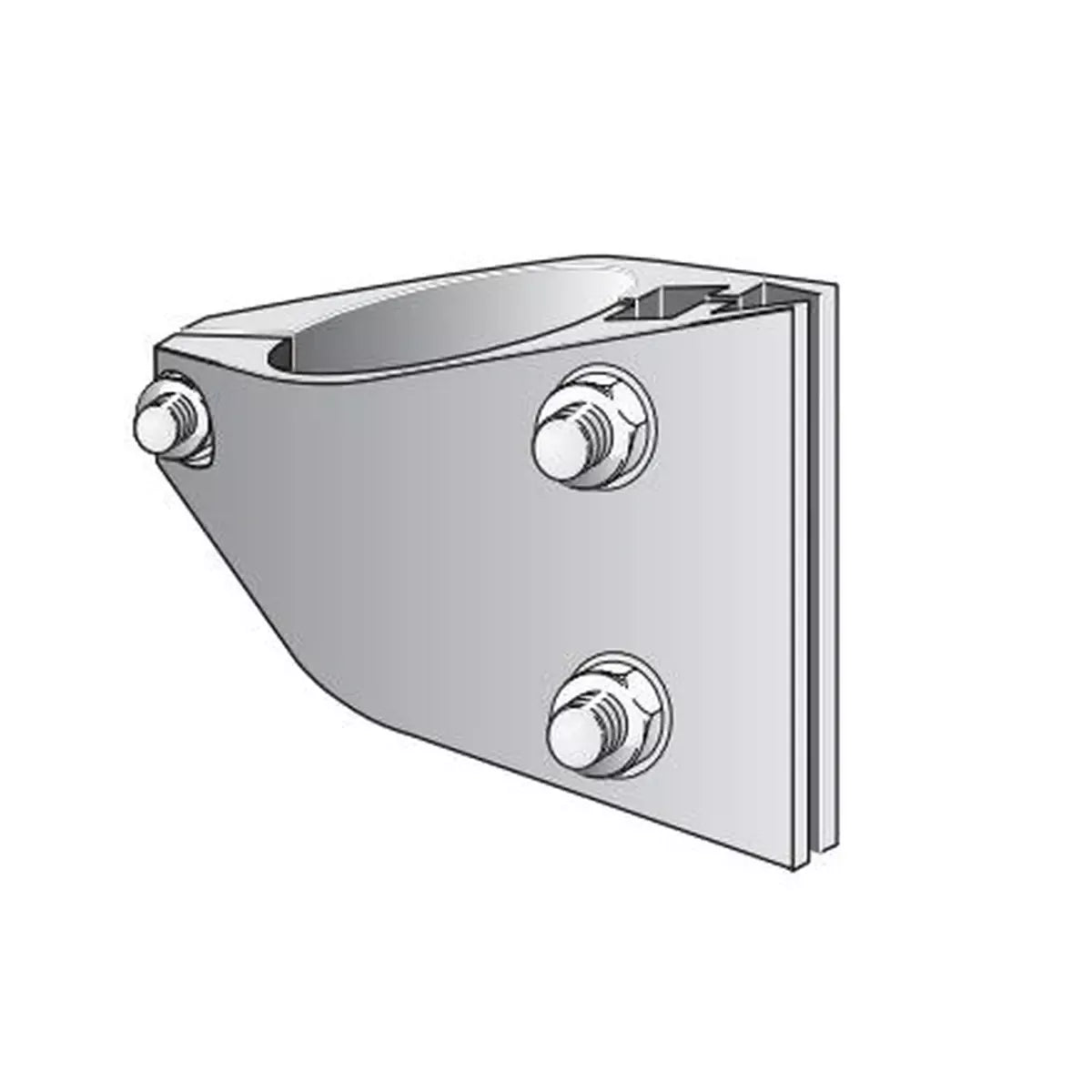 Klemmschelle AF 60 für seitliche Befestigung C-Profil-Schild und Rohrpfosten D60mm