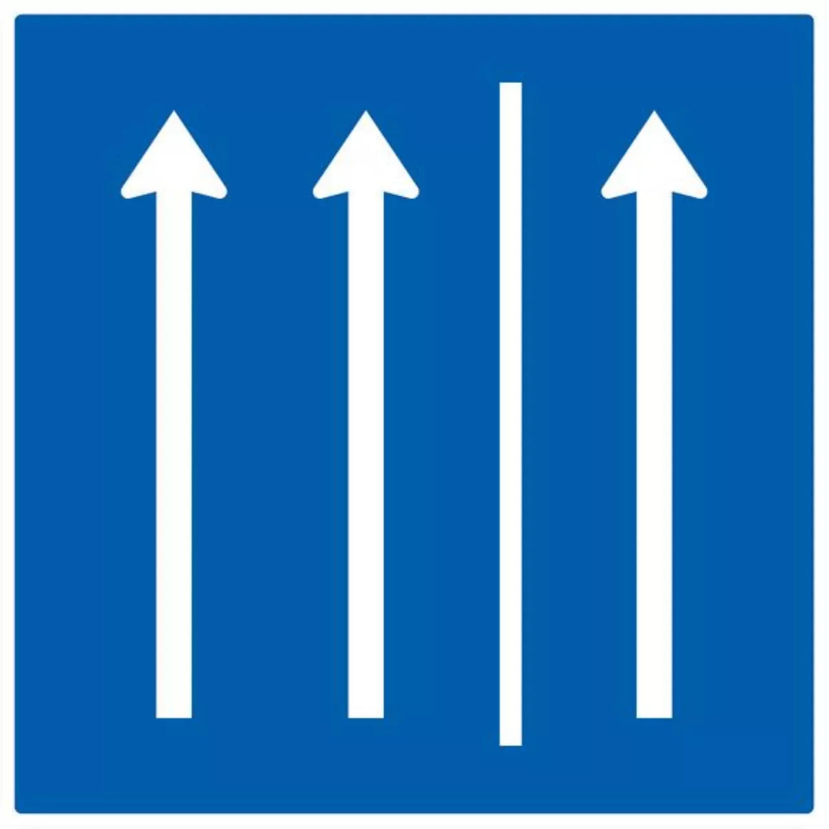 Verkehrszeichen VZ223.1-50 Seitenstreifen befahren – 2 Fahrstreifen und Seitenstreifen, bisher Zeichen 223.1